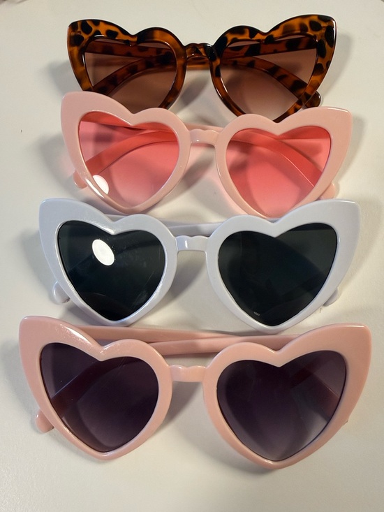 Accessories - Heart Sunglasses - Pink, White, Tortoise & Rose set of 4 from Etsy